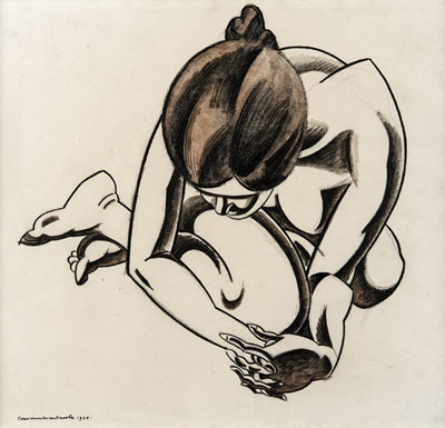 Crouching Nude, 1920. Please click to see an enlarged image