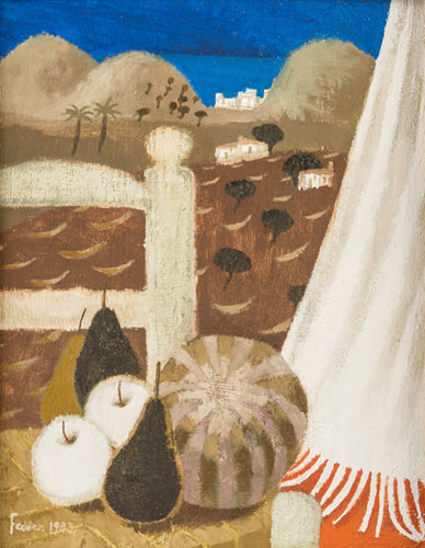 Still Life with Landscape Beyond, 1983. Please click to see an enlarged image